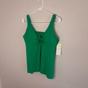 NWT BECCA Women’s OX 14-16 Emerald Green Swim suit Tank Top